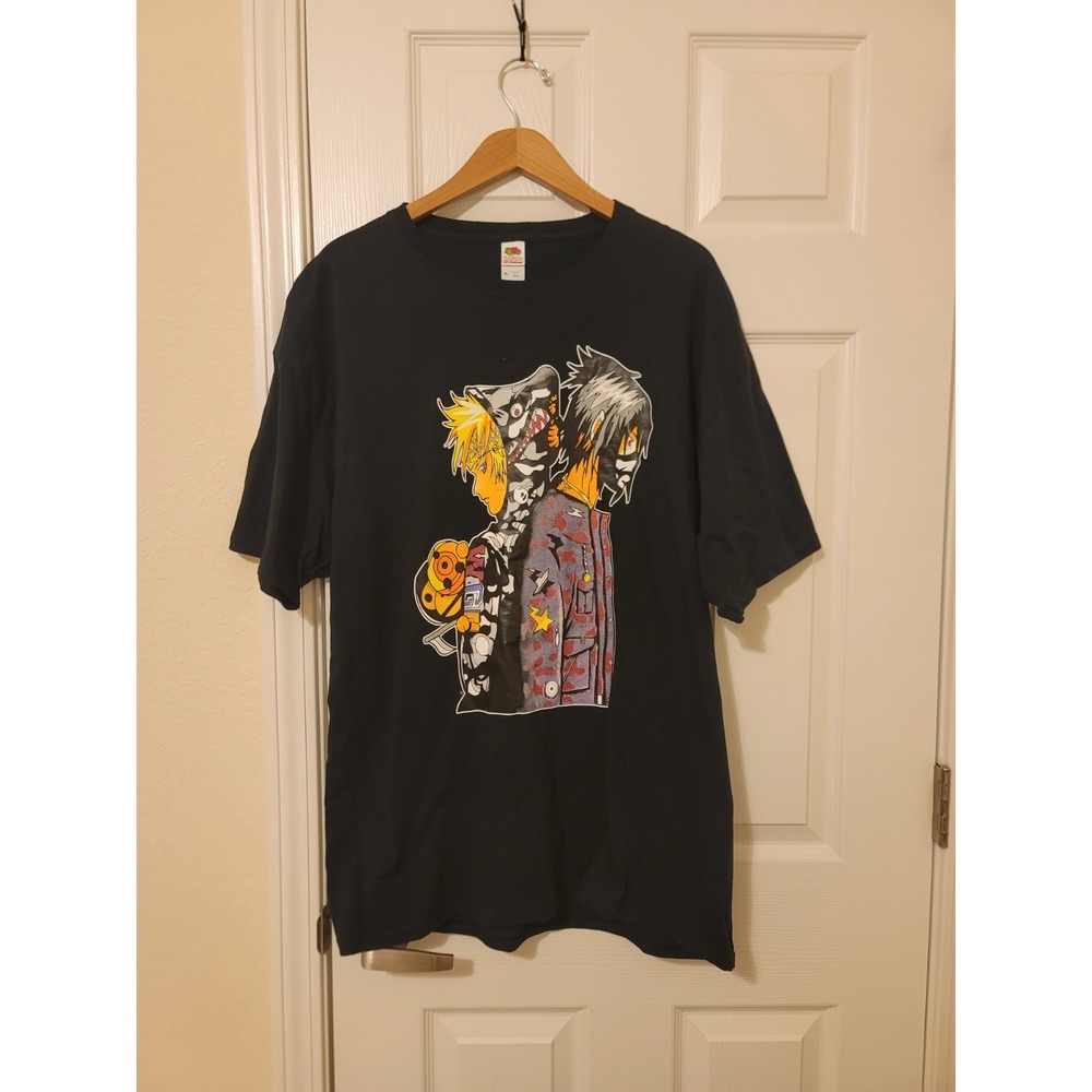 Y2K Naruto Sasuke Anime Tshirt Decal Sz XL Streetwear Hypebeast